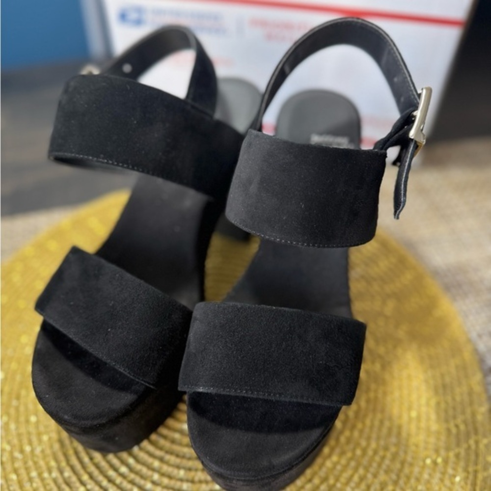 Jeffrey Campbell Black Suede Platform Sandals